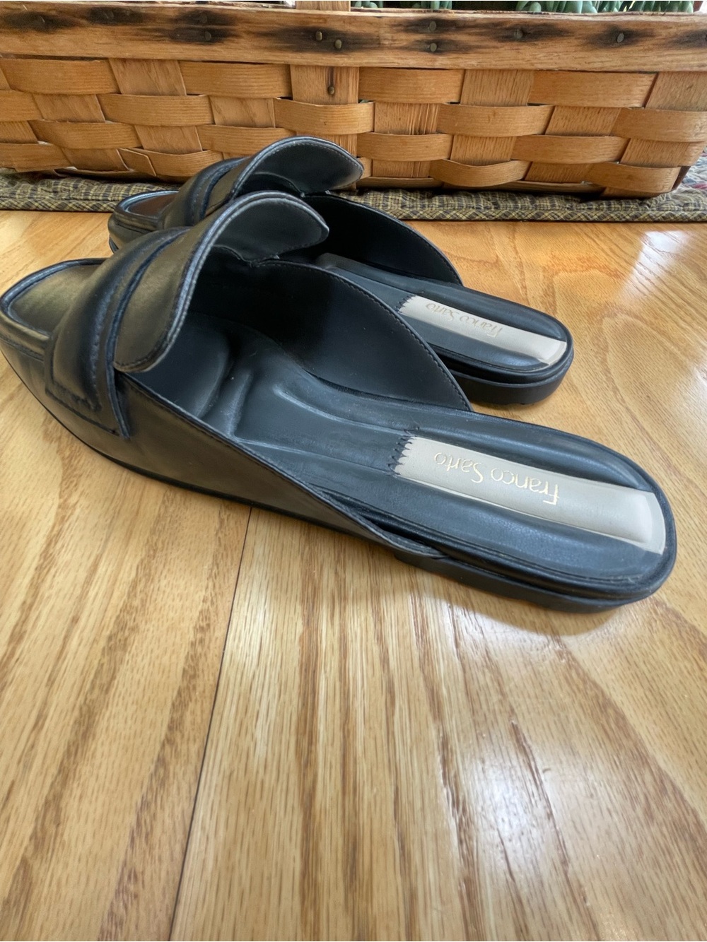 Franco Sarto Black Leather Slip-On Mule - Picture 4 of 6